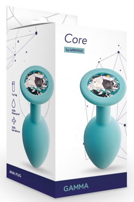 Аквамариновая анальная пробка с прозрачным кристаллом Gamma S - 7,2 см. - Le Frivole - купить с доставкой в Северске