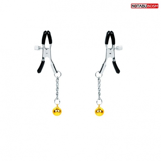 Оригинальные зажимы на соски с желтыми шариками - Notabu - купить с доставкой в Северске