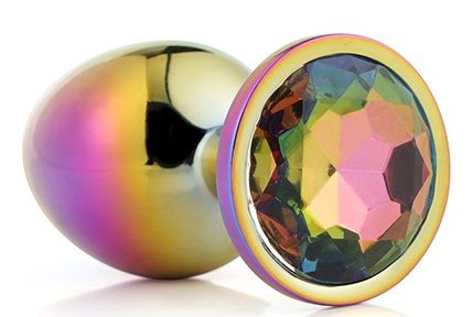 Голографическая анальная втулка с радужным кристаллом - 7,1 см. - Dream Toys - купить с доставкой в Северске