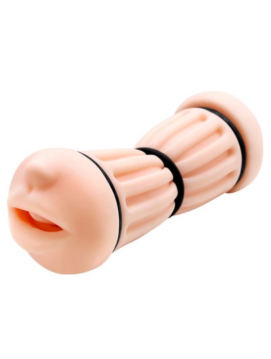 Телесный двусторонний мастурбатор Nancy - ротик и вагина - Baile - в Северске купить с доставкой