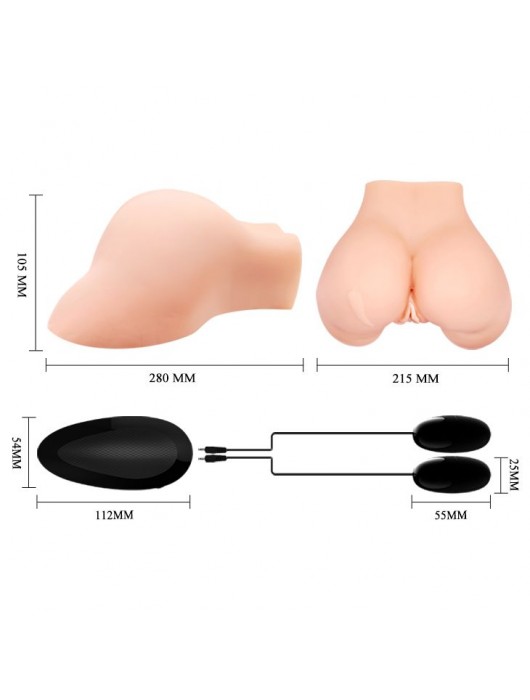 Телесная вибровагина Julie с 2 рабочими отверстиями - Baile - в Северске купить с доставкой