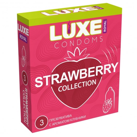 Презервативы с ароматом клубники LUXE Royal Strawberry Collection - 3 шт. - Luxe - купить с доставкой в Северске