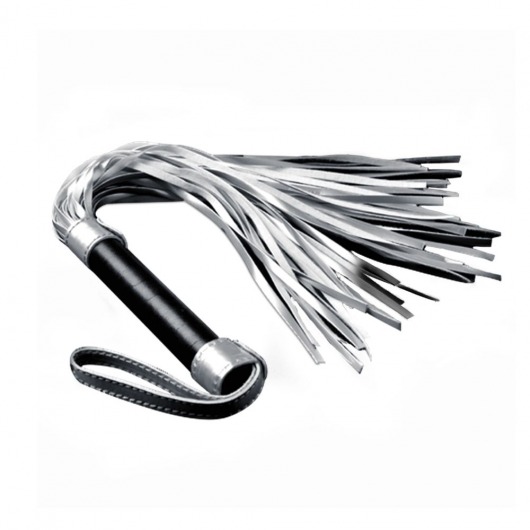Серебристая плетка Struggle My Flogger с черной ручкой - 45 см. - Lovetoy - купить с доставкой в Северске