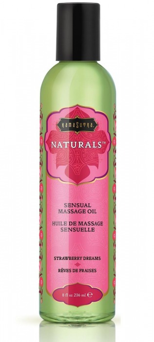 Массажное масло Naturals Strawberry Dreams с ароматом клубники - 236 мл. - Kama Sutra - купить с доставкой в Северске