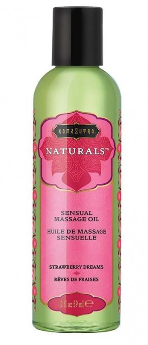Массажное масло Naturals Strawberry Dreams с ароматом клубники - 59 мл. - Kama Sutra - купить с доставкой в Северске
