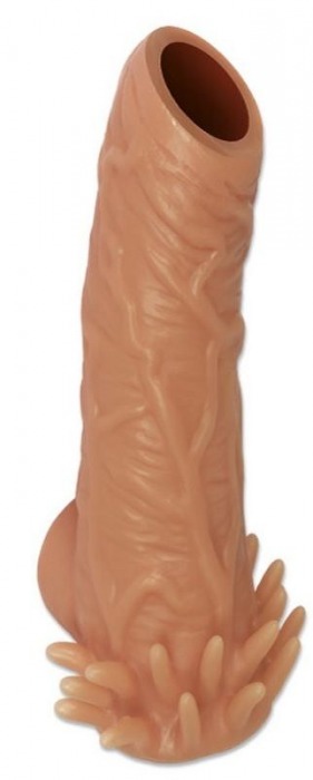 Телесная насадка с усиками и открытой головкой Nude Sleeve L - 14 см. - KOKOS - в Северске купить с доставкой