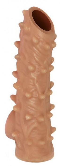 Телесная насадка с шипами и открытой головкой Nude Sleeve L - 14 см. - KOKOS - в Северске купить с доставкой