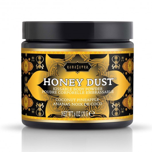 Пудра для тела Honey Dust Body Powder с ароматом кокоса и ананаса - 170 гр. - Kama Sutra - купить с доставкой в Северске
