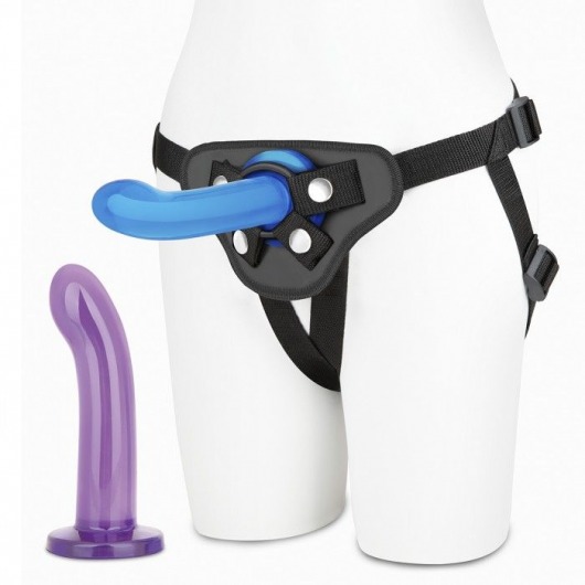 Страпон унисекс Beginners Strap-On с 2 насадками - 15 и 13 см. - Lux Fetish - купить с доставкой в Северске