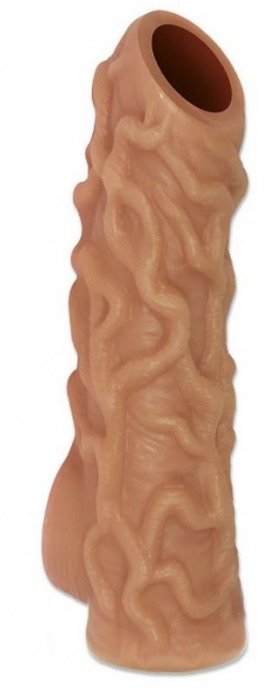 Телесная насадка с венками и открытой головкой Nude Sleeve S - 10 см. - KOKOS - в Северске купить с доставкой
