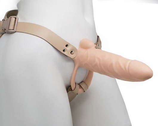 Телесный фаллопротез MEN STYLE с анальным стимулятором - 17,5 см. - LOVETOY (А-Полимер) - купить с доставкой в Северске