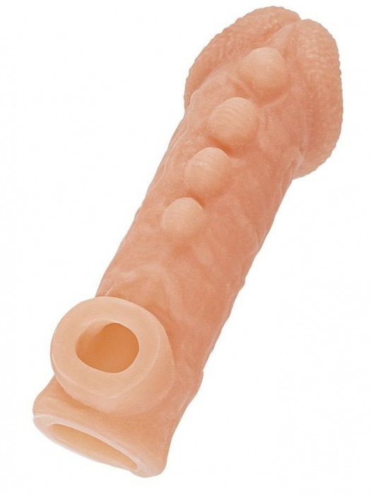 Телесная закрытая насадка с шишечками Cock Sleeve Size S - 13,8 см. - KOKOS - в Северске купить с доставкой