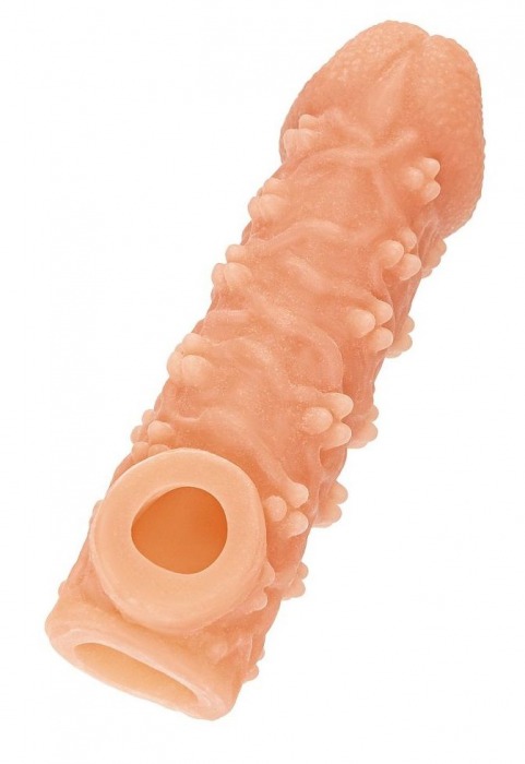 Телесная закрытая насадка с пучками шишечек Cock Sleeve Size M - 15,6 см. - KOKOS - в Северске купить с доставкой