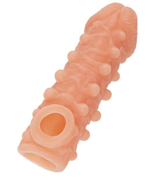 Телесная закрытая насадка с шариками Cock Sleeve Size S - 13,8 см. - KOKOS - в Северске купить с доставкой