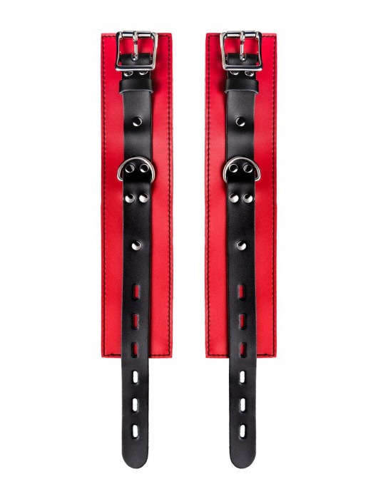 Красно-черные оковы на ноги из кожи - ToyFa - купить с доставкой в Северске