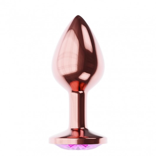 Пробка цвета розового золота с лиловым кристаллом Diamond Quartz Shine L - 8,3 см. - Lola Games - купить с доставкой в Северске