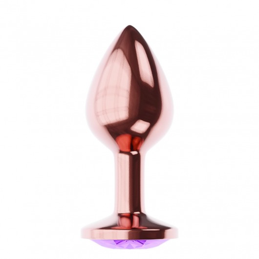 Пробка цвета розового золота с фиолетовым кристаллом Diamond Amethyst Shine L - 8,3 см. - Lola Games - купить с доставкой в Северске