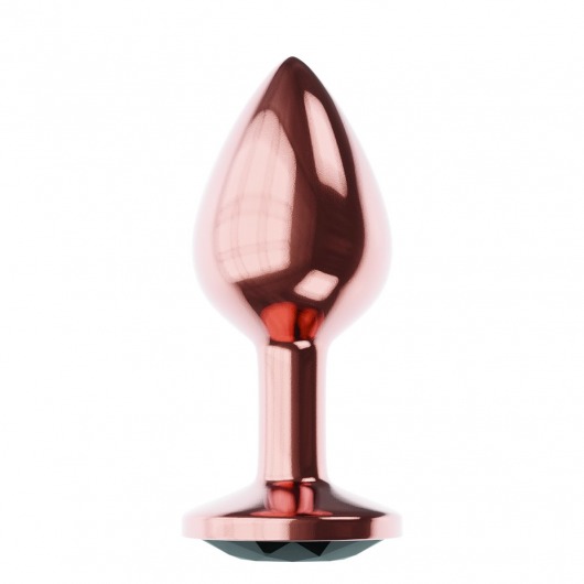 Пробка цвета розового золота с черным кристаллом Diamond Jet Shine L - 8,3 см. - Lola Games - купить с доставкой в Северске