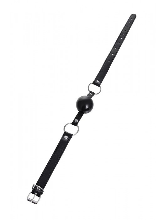 Черный кляп-шар на кожаных ремешках Anonymo - ToyFa - купить с доставкой в Северске