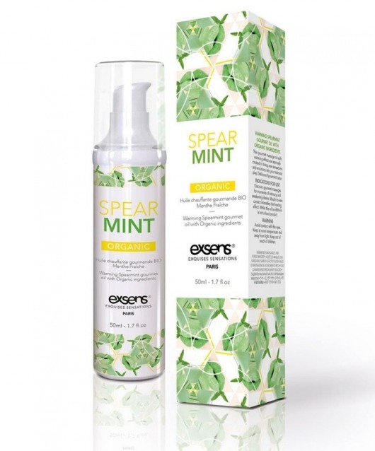 Разогревающее массажное масло Gourmet Spearmint Organic с органическими ингредиентами - 50 мл. - Exsens - купить с доставкой в Северске