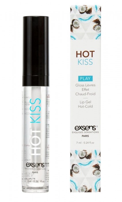 Блеск для губ Hot Kiss Coconut с ароматом кокоса - 7 мл. - Exsens - купить с доставкой в Северске