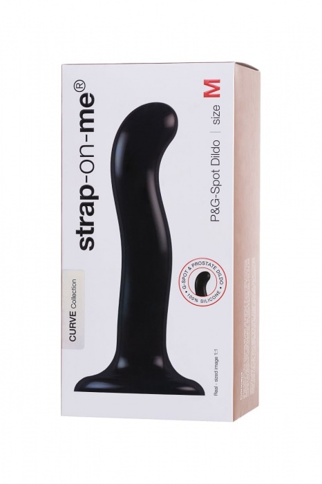Черный стимулятор для пар P G-Spot Dildo Size L - 19 см. - Strap-on-me - в Северске купить с доставкой