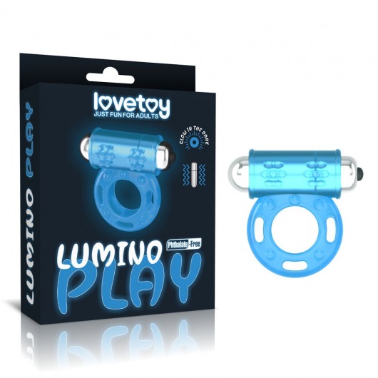 Голубое, светящееся в темноте эрекционное виброкольцо Lumino Play Vibrating Penis Ring - Lovetoy - в Северске купить с доставкой