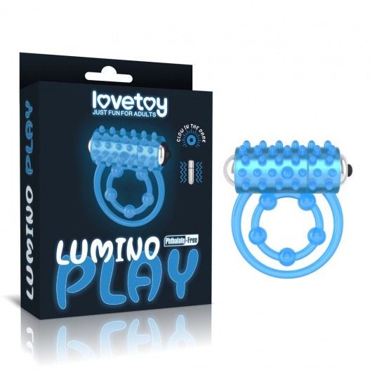 Голубое, светящееся в темноте виброкольцо Lumino Play Vibrating Penis Ring - Lovetoy - в Северске купить с доставкой