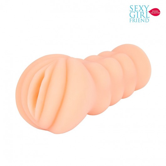 Телесный мастурбатор-вагина с комплектом эрекционных колец - Bior toys - в Северске купить с доставкой