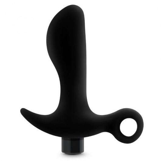 Черный анальный вибратор Silicone Vibrating Prostate Massager 01 - 10,8 см. - Blush Novelties - в Северске купить с доставкой
