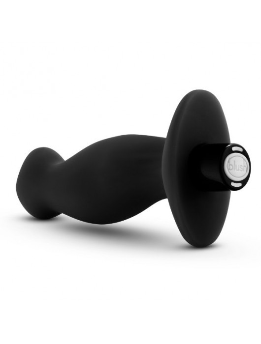 Черный анальный вибромассажёр Silicone Vibrating Prostate Massager 02 - 10,8 см. - Blush Novelties - в Северске купить с доставкой