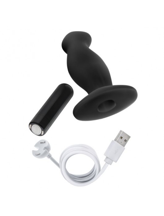 Черный анальный вибромассажёр Silicone Vibrating Prostate Massager 02 - 10,8 см. - Blush Novelties - в Северске купить с доставкой
