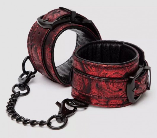Красно-черные наручники Reversible Faux Leather Wrist Cuffs - Fifty Shades of Grey - купить с доставкой в Северске