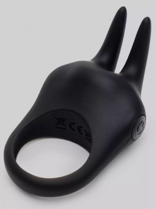 Черное эрекционное виброкольцо Sensation Rechargeable Vibrating Rabbit Love Ring - Fifty Shades of Grey - в Северске купить с доставкой