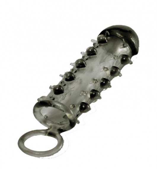 Дымчатая стимулирующая насадка с закрытой головкой SAMURAI PENIS SLEEVE BLACK - 14,5 см. - NMC - в Северске купить с доставкой