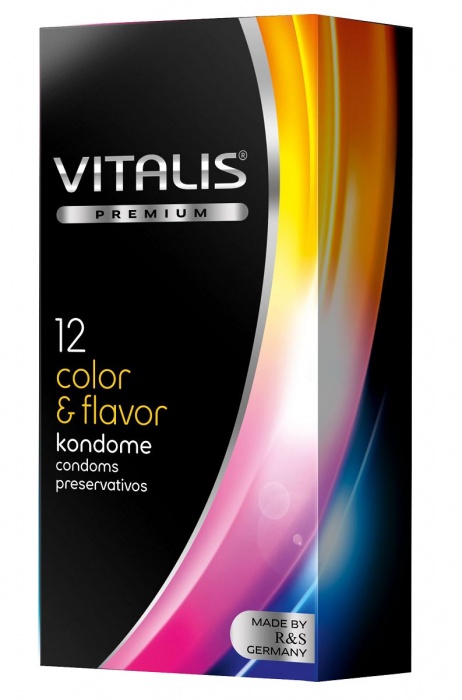 Цветные ароматизированные презервативы VITALIS PREMIUM color   flavor - 12 шт. - Vitalis - купить с доставкой в Северске