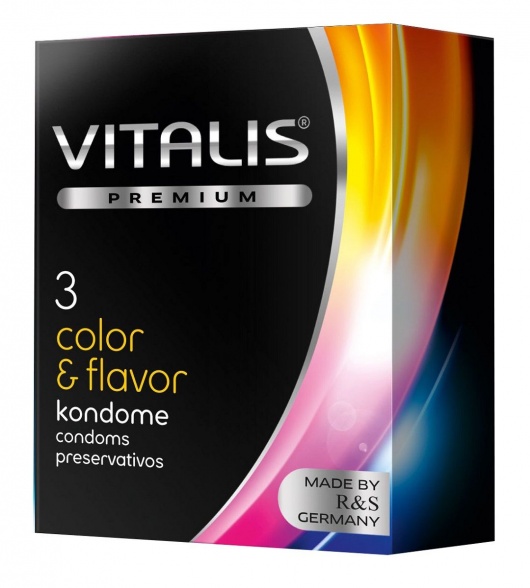 Цветные ароматизированные презервативы VITALIS PREMIUM color   flavor - 3 шт. - Vitalis - купить с доставкой в Северске