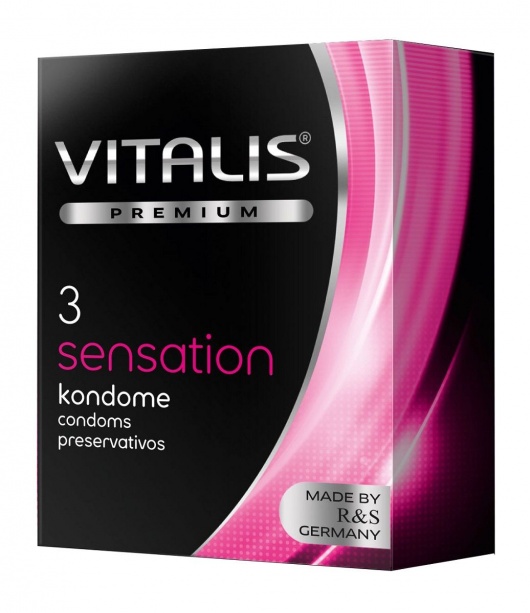 Презервативы с пупырышками и кольцами VITALIS PREMIUM sensation - 3 шт. - Vitalis - купить с доставкой в Северске