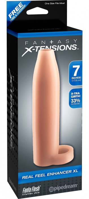 Телесная насадка Real Feel Enhancer XL - 17 см. - Pipedream - в Северске купить с доставкой