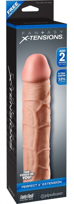 Телесная насадка Fantasy X-tensions Perfect 2  Extension - 20,3 см. - Pipedream - в Северске купить с доставкой