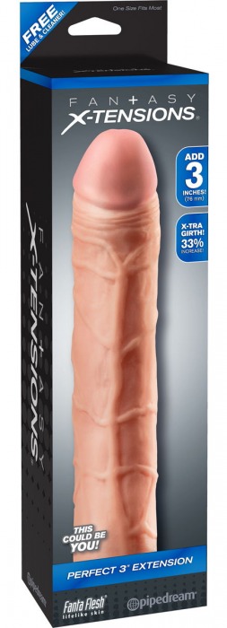 Телесная удлиняющая насадка Perfect 3 Extension - 22 см. - Pipedream - в Северске купить с доставкой