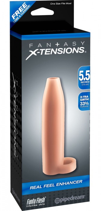 Насадка-расширитель с кольцом для подхвата мошонки Real Feel Enhancer - 14 см. - Pipedream - в Северске купить с доставкой
