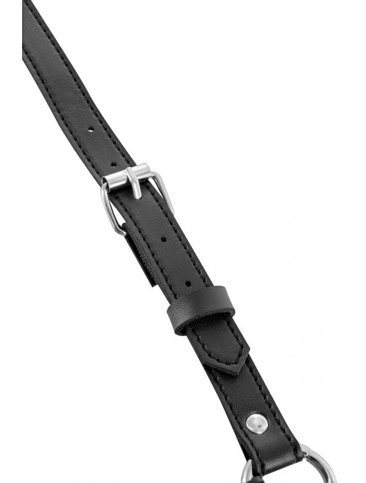 Черная упряжь на тело с шипами на ошейнике - Fetish Tentation - купить с доставкой в Северске