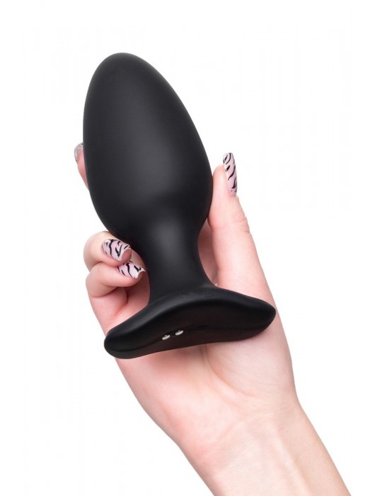 Черная анальная вибропробка HUSH 2 Size L - 12,1 см. - Lovense
