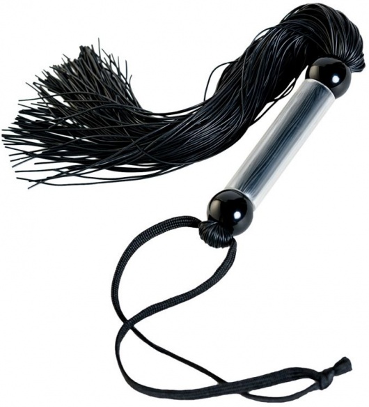 Черный мини-флоггер с резиновыми хвостами - 26 см. - ToyFa - купить с доставкой в Северске