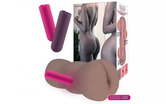 Коричневый вибромастурбатор-анус TONGGGO-Black Angel Auto - KOKOS - в Северске купить с доставкой