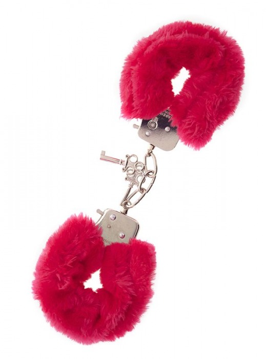Металлические наручники с красной меховой опушкой METAL HANDCUFF WITH PLUSH RED - Dream Toys - купить с доставкой в Северске