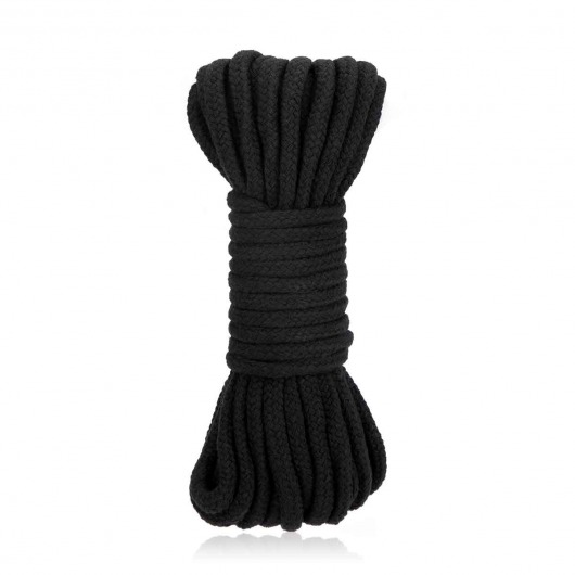 Черная хлопковая веревка для связывания Bondage Rope - 10 м. - Lux Fetish - купить с доставкой в Северске