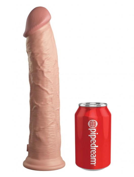 Телесный фаллоимитатор-реалистик King Cock Ellite Dual Density - 28 см. - Pipedream