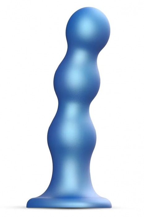 Голубая насадка Strap-On-Me Dildo Plug Balls size S - Strap-on-me - купить с доставкой в Северске